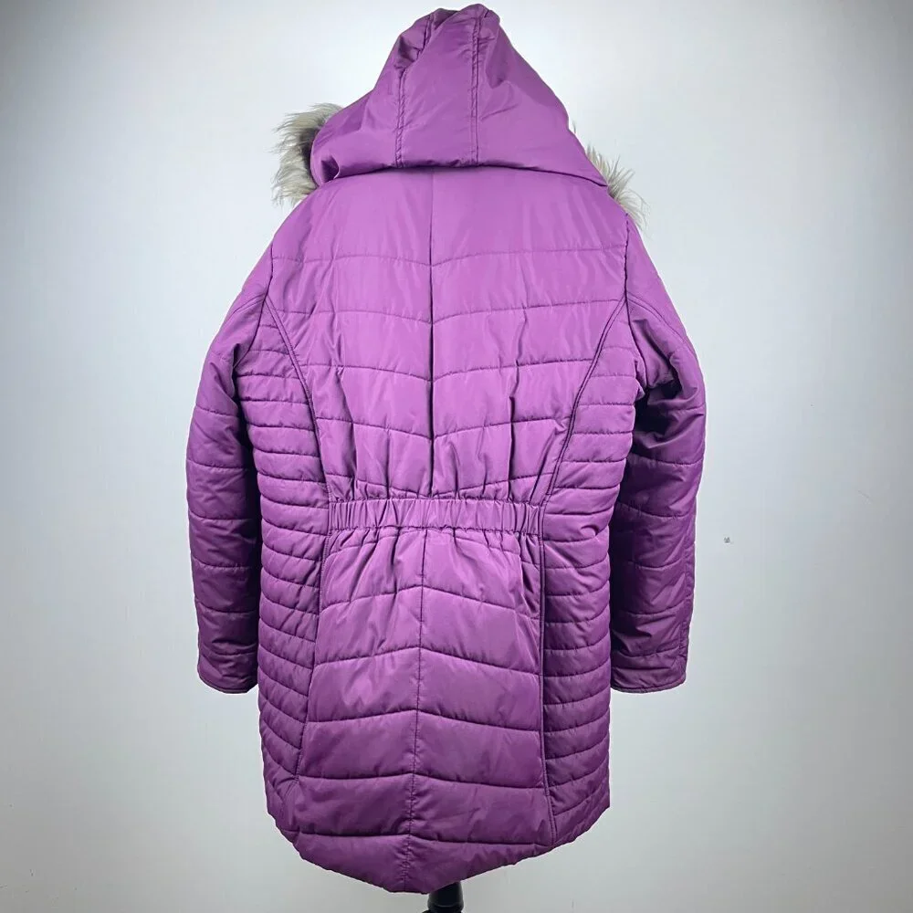 Ashley Stewart Burgundy Winter Coat Size 18/20 - Picture 4 of 8